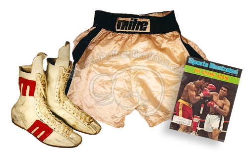 Muhammad Ali's Mitre Trunks and Shoes